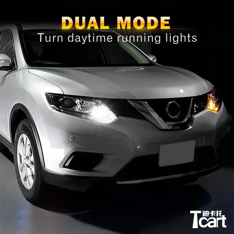 Светодиодные дневные ходовые огни Tcart T20 7440 сигнал поворота аксессуары для Nissan
