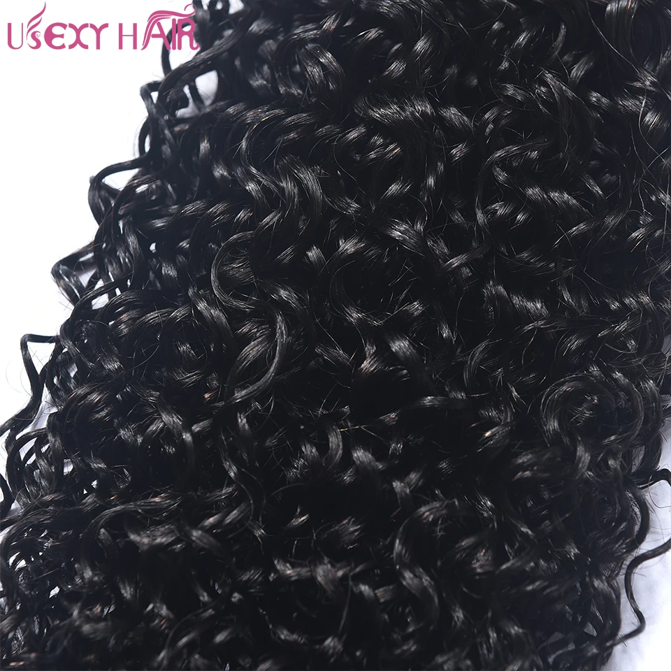 USEXY вьющиеся волосы переплетения человеческих волос 3 пучки бразильские плетение