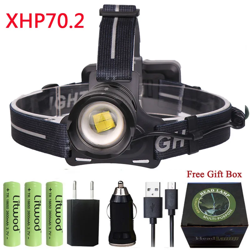 Option G Z10 2806-2/2808+ новое поступление XHP70.2 32 Вт 3200лм Мощный светодиодный налобный фонарь, головной светильник с зумом, головной светильник, фонарик, фонарь - Испускаемый цвет: Option G