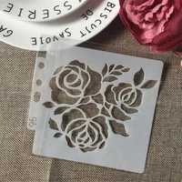 1pcs 13cm 5 1 rose flower 3 diy layering stencils wall painting scrapbook coloring embossing album decorative paper template
