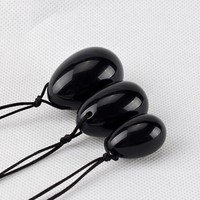 3 Teile/satz Drilled Natural black obsidian Yoni Eggs Kegel Exercise Wa Ben Ball | Дом и сад