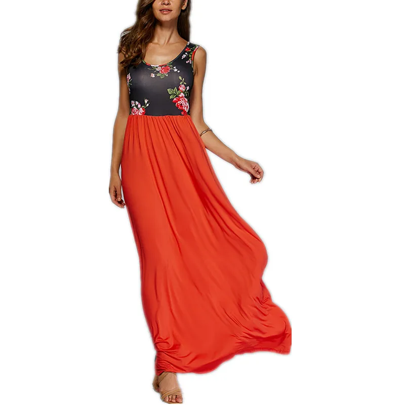 2017 Новое Стильное летнее платье женское элегантное богемное с цветочным принтом