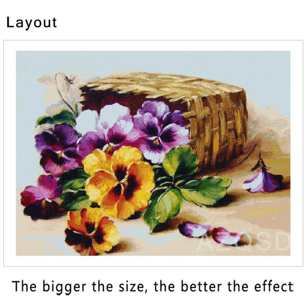 Алмазная 5D Вышивка с цветами картина из квадратных страз вышивка крестиком