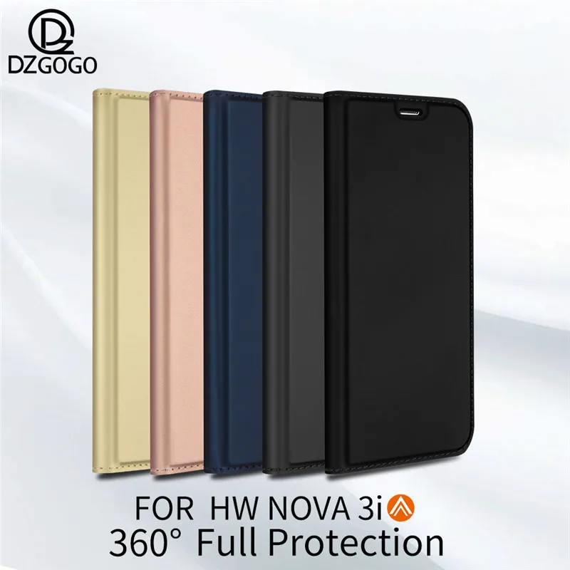 Чехол для Huawei Nova 3i роскошный тонкий откидной Матовый кожаный чехол бумажник с