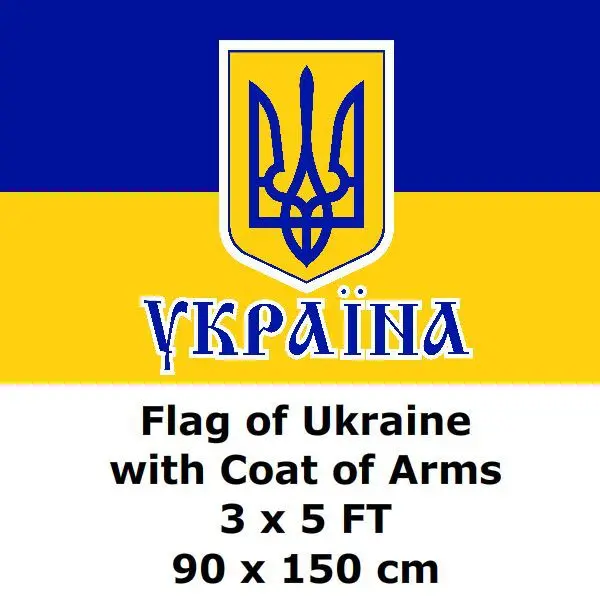 

Ukraine Ukrainian Flag 3` x 5` FT 90 x 150 cm 100D Polyester Print Ukraine Emblem Flags And Banners National Flag Country Banner