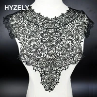 beautiful 1pc embroidery big flowers lace neckline fabric diy collar lace fabrics for sewing supplies crafts bw109