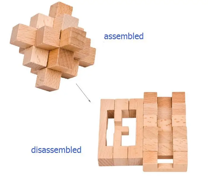 

9-piece IQ Wooden Burr Interlocking Brain Teaser Puzzle Game