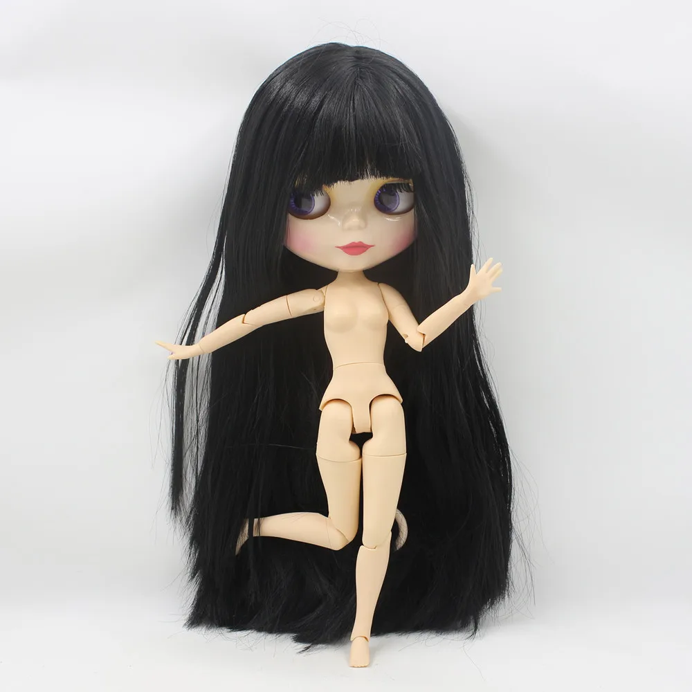 ICY DBS шарнирная кукла Blyth Игрушка Черный прямой длинный волос белая кожа