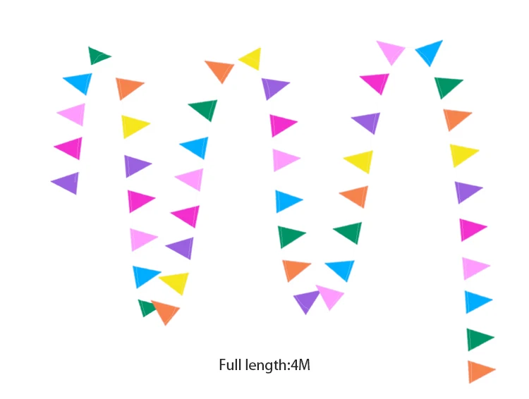 4 шт. м желтый оранжевый зеленый бумажный бандаж флаги баннер для дня рождения