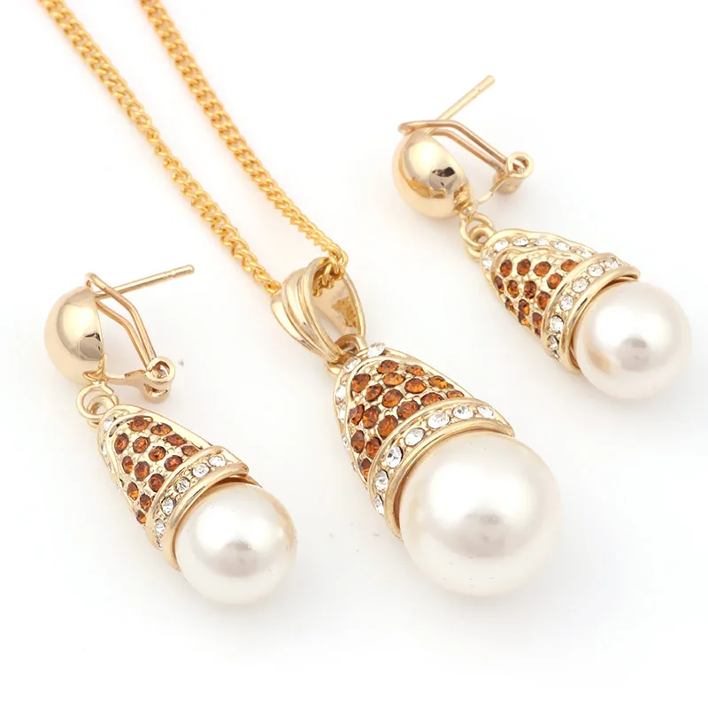 Женский комплект украшений с искусственным жемчугом|party jewelry set|jewelry setspendant and earring