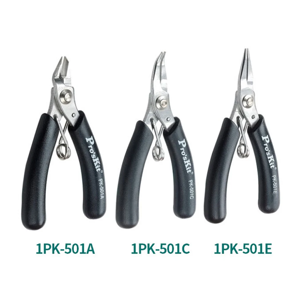 Pro'sKit 1PK-501A/C/E прецизионные портативные плоскогубцы Клещи из нержавеющей стали Инструменты Мини Длинные плоскогубцы практичные плоскогубцы