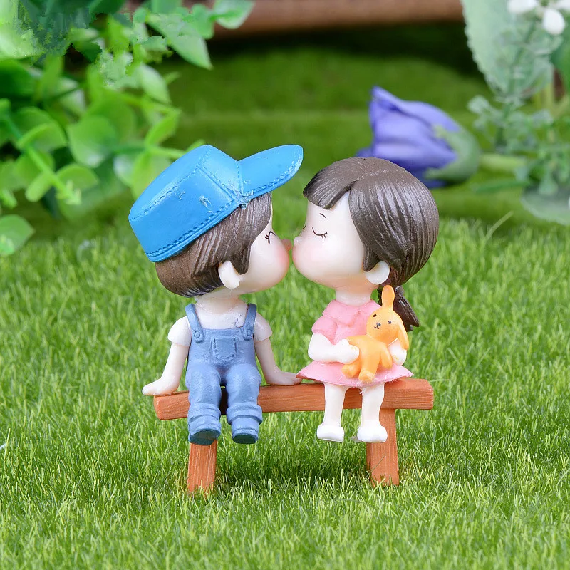 Милые статуэтки стула для влюбленных 1 комплект миниатюрный Ландшафтный Фотофон