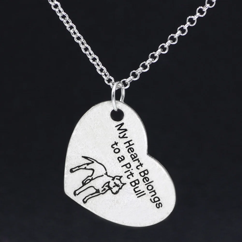 PitBull ожерелье кулон питбуль сердце СОБАКА Мемориал ожерелья домашних животных &