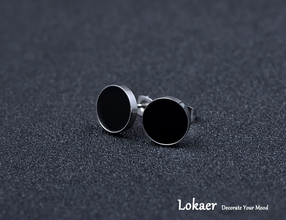 Lokaer Классические Акриловые круглые серьги-гвоздики золотого цвета из нержавеющей стали минималистичные трендовые серьги ювелирные изделия для женщин E170270200