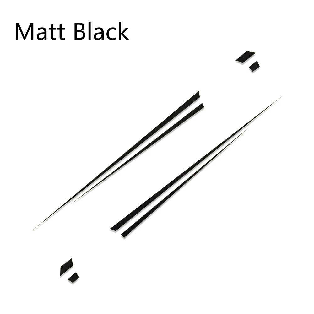 Matt Black 2 шт., автомобильные наклейки, длинные боковые полосы, Авто Виниловая обертка, сделай сам, декоративные наклейки, автомобильные гоночные, спортивные, стильные, автомобильные тюнинговые аксессуары - Название цвета: Matt Black