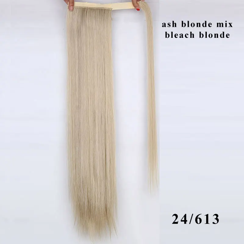 24-613 AISI BEAUTY, Синтетические прямые Конские хвосты для женщин, длинные натуральные накладные волосы на заколках, шиньоны, блонд, накладные волосы - Цвет: 24-613