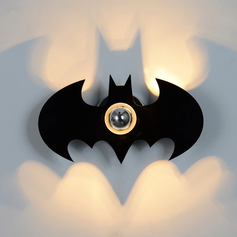 wall lamp with bulb Светодиодный настенный светильник в виде летучей мыши, акриловый Модный Черный E27 современный настенный светильник для спальни, светодиодный настенный светильник, ночной Светильник ZBD0007 - Цвет абажура: wall lamp with bulb