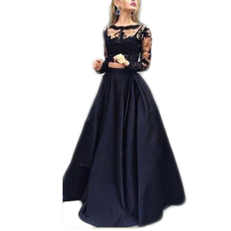 Женский сексуальный комплект из 2 предметов кружевная блузка с длинным рукавом и