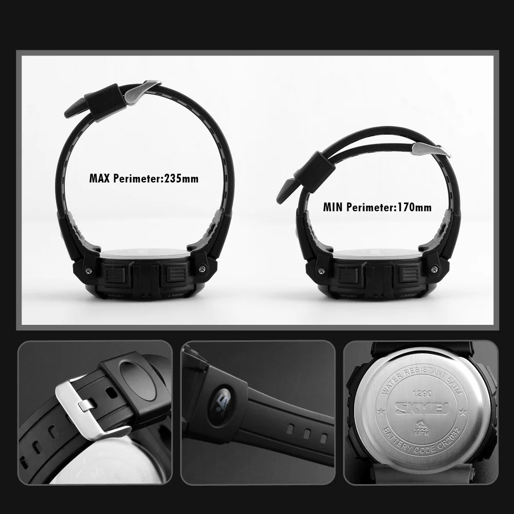 Часы наручные SKMEI мужские с компасом брендовые Роскошные светодиодные цифровые