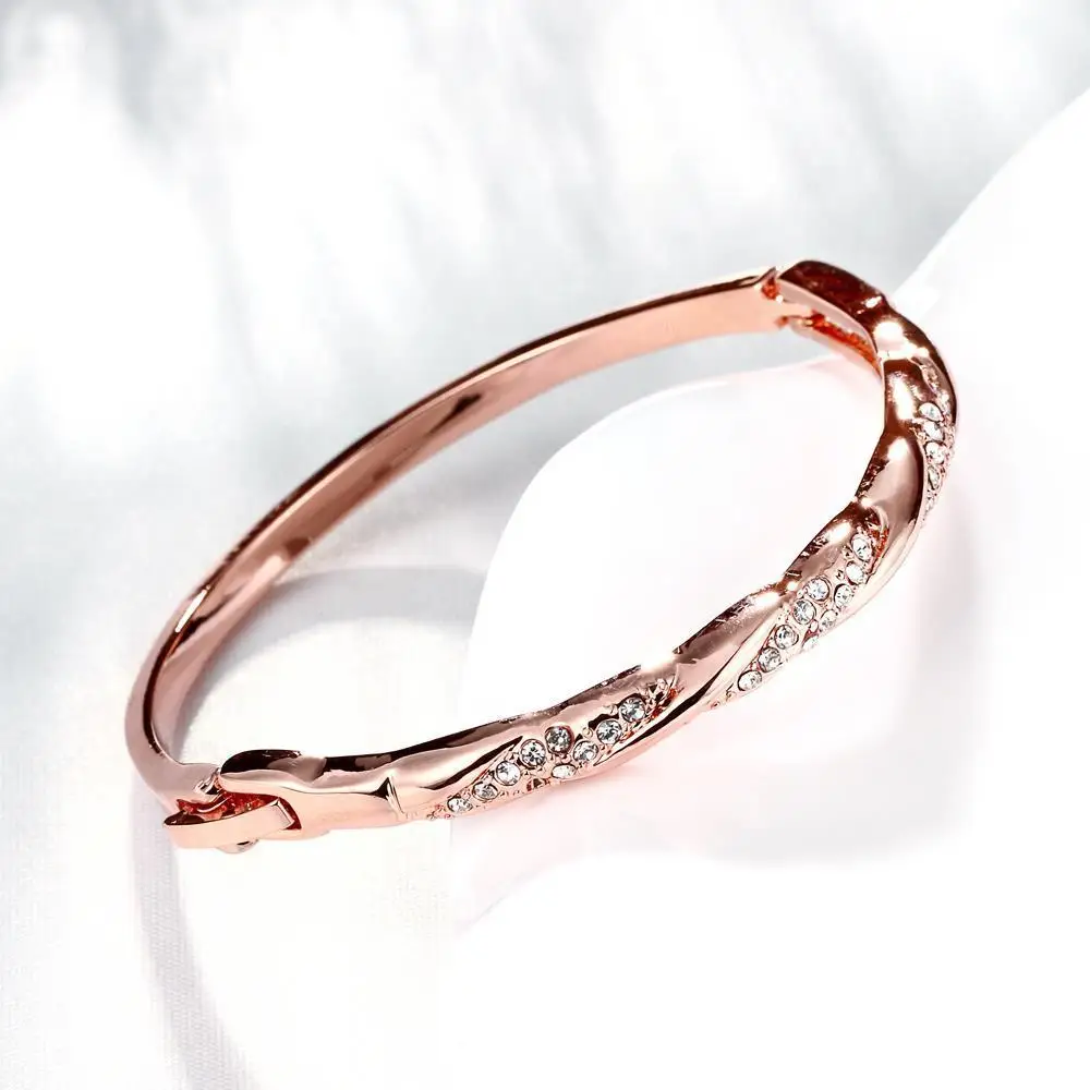 Круг Кубический циркон Кристалл Твист Роза Браслеты для Для женщин jy0107 |