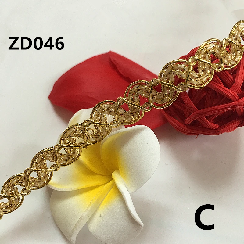 Ширина 10 мм золото серебро смешанные цвета полиэстер гофрированные плетеные