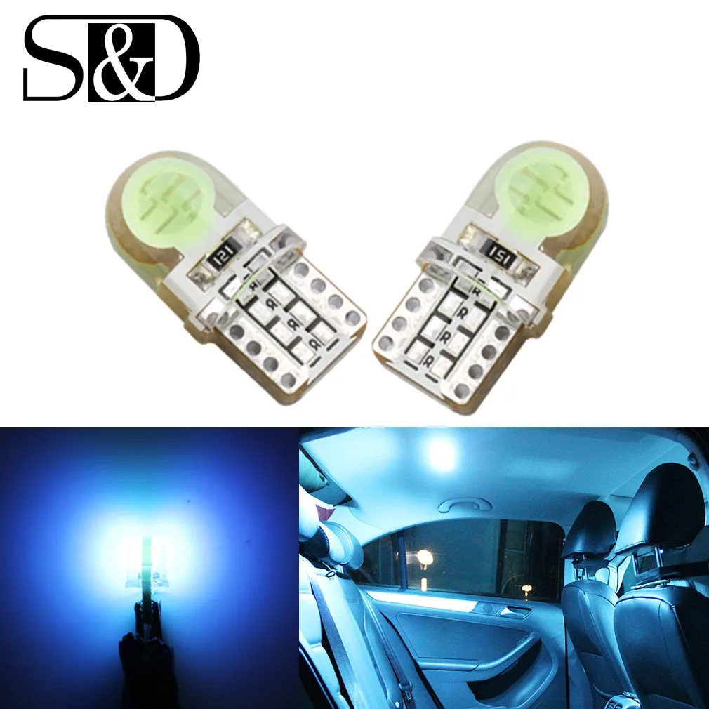 6 шт. Авто T10 светло голубой 194 W5W 168 COB 8 SMD кварцевая Автомобильная LED супер яркий