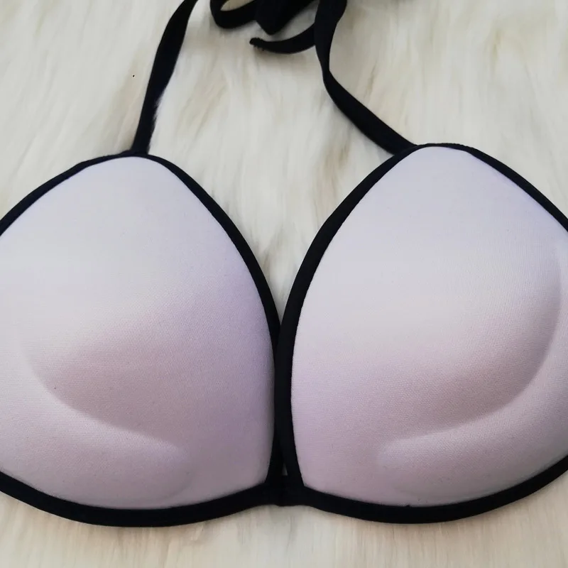 Черное бикини с лямкой на шее женский купальник 2019 комплект со стразами микро