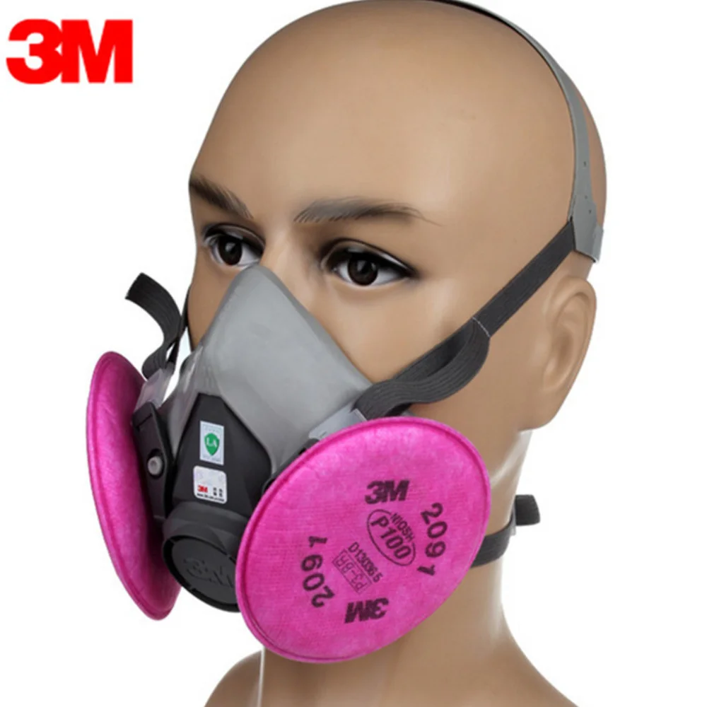 3M 6200 2091 Пылезащитная маска для распыления сварного шва с двойным активированным воздушным фильтром промышленные пыленепроницаемые клапаны охлаждающего потока защитный респиратор
