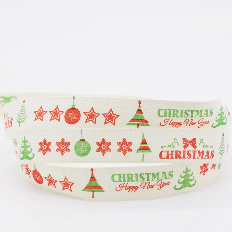 Печатная хлопковая тесьма Рождественская серия хлопчатобумажная лента