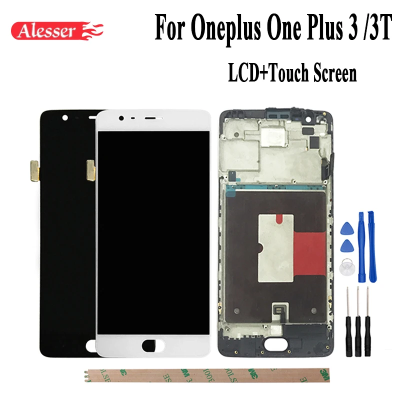 ЖК дисплей Alesser для Oneplus One Plus 3 3T сенсорный экран с рамкой в сборе ремонтные детали