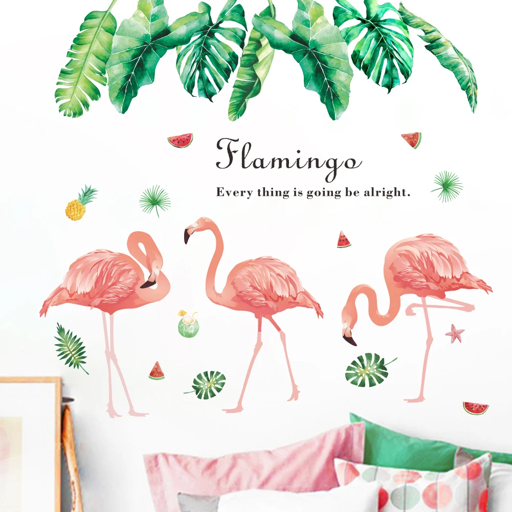 Романтические 3D рисунки фламинго фотообои наклейки для детской комнаты спальни