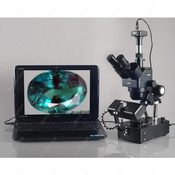 Jewelry Gem Trinocular Microscope--AmScope Supplies 10X-60X Stereo Microscope with Three Lights | Инструменты