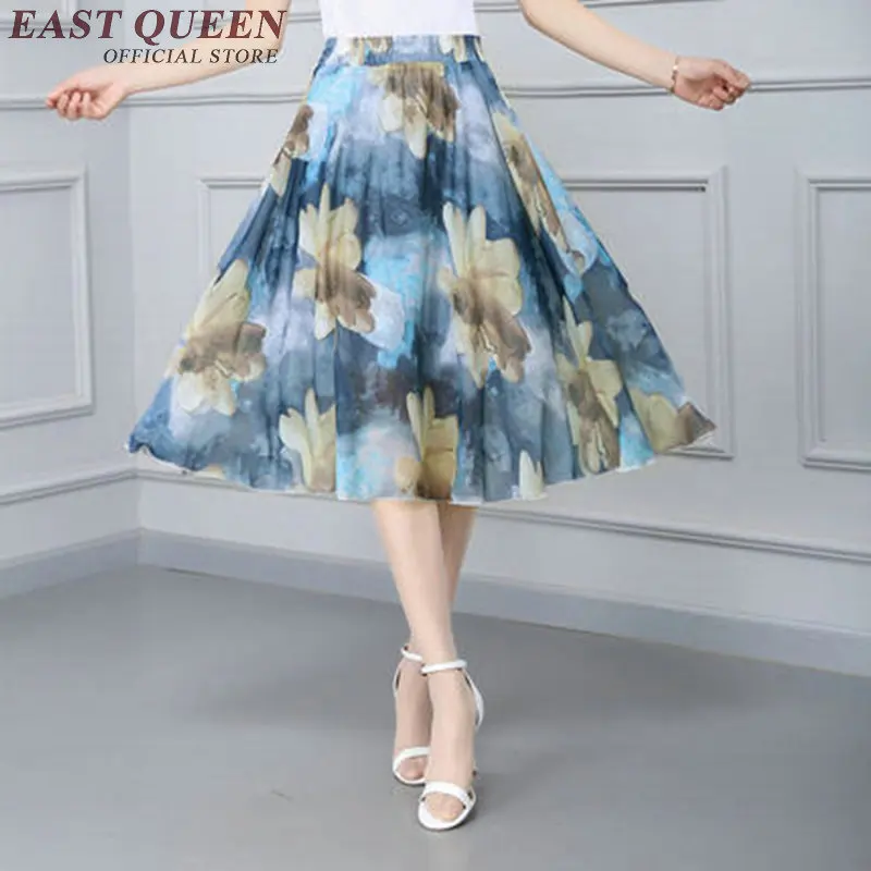 Летняя женская юбка миди 2018 Новое поступление винтажная Расклешенная с