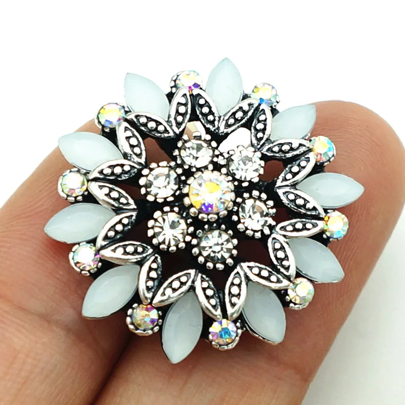 Модные красивые хрустальные стразы полые цветы 24 мм металлические кнопки для