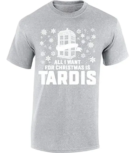 

Tardis Shirt for Christmas 100% Cotton Fashion T-Shirts Top Tee Style Vintage Tees Short Sleeve Funny Top Tee Fashion