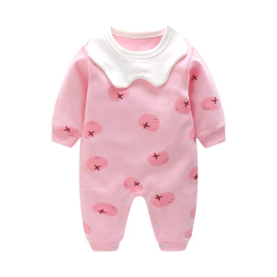 Pink persimmon Комбинезон для младенца из натурального хлопка - Цвет: Pink persimmon