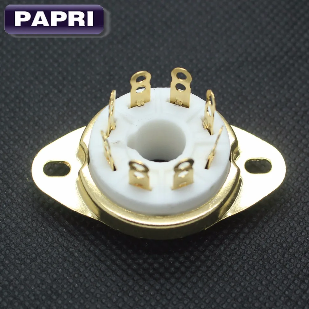 PAPRI трубчатый разъем для KT88 EL34 274B 6V6 K8A керамический позолоченный 8 контактный