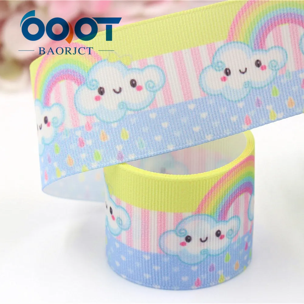 10 ярдов Радужные облака печатные Grosgrain ленты 1 1/2 ''Diy ручной работы бант шляпа