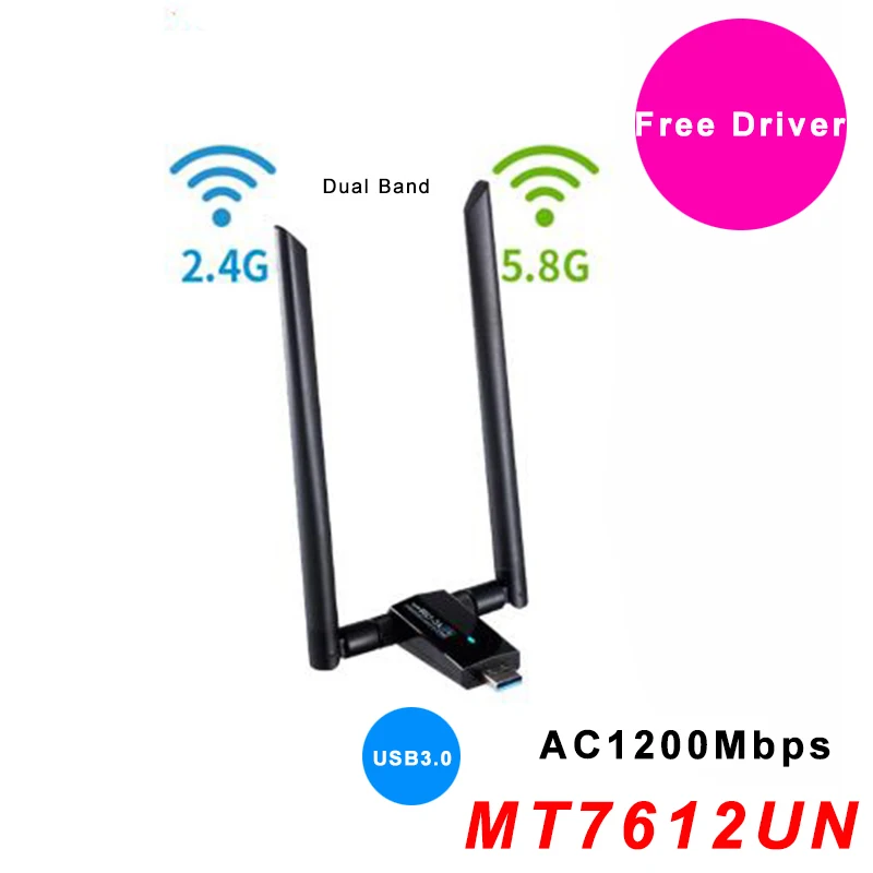 USB Wi-Fi антенна адаптер Бесплатный драйвер AC1200Mbps Беспроводной USB3.0 сетевая карта IEEE