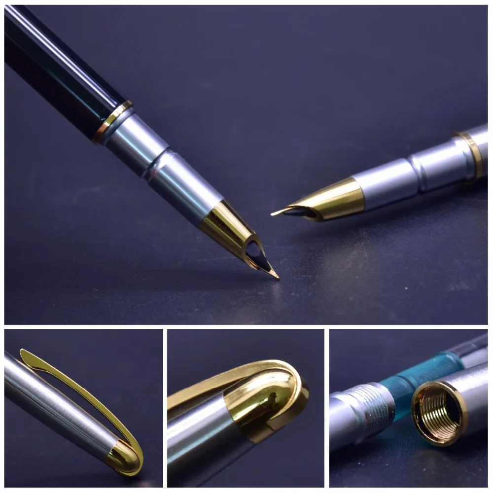 CCCAGYA D040 чернильная ручка из нержавеющей стали 0,5 мм nib Learn офисный школьный канцелярский подарок роскошная ручка гостиничные бизнес пищущая перьевая ручка