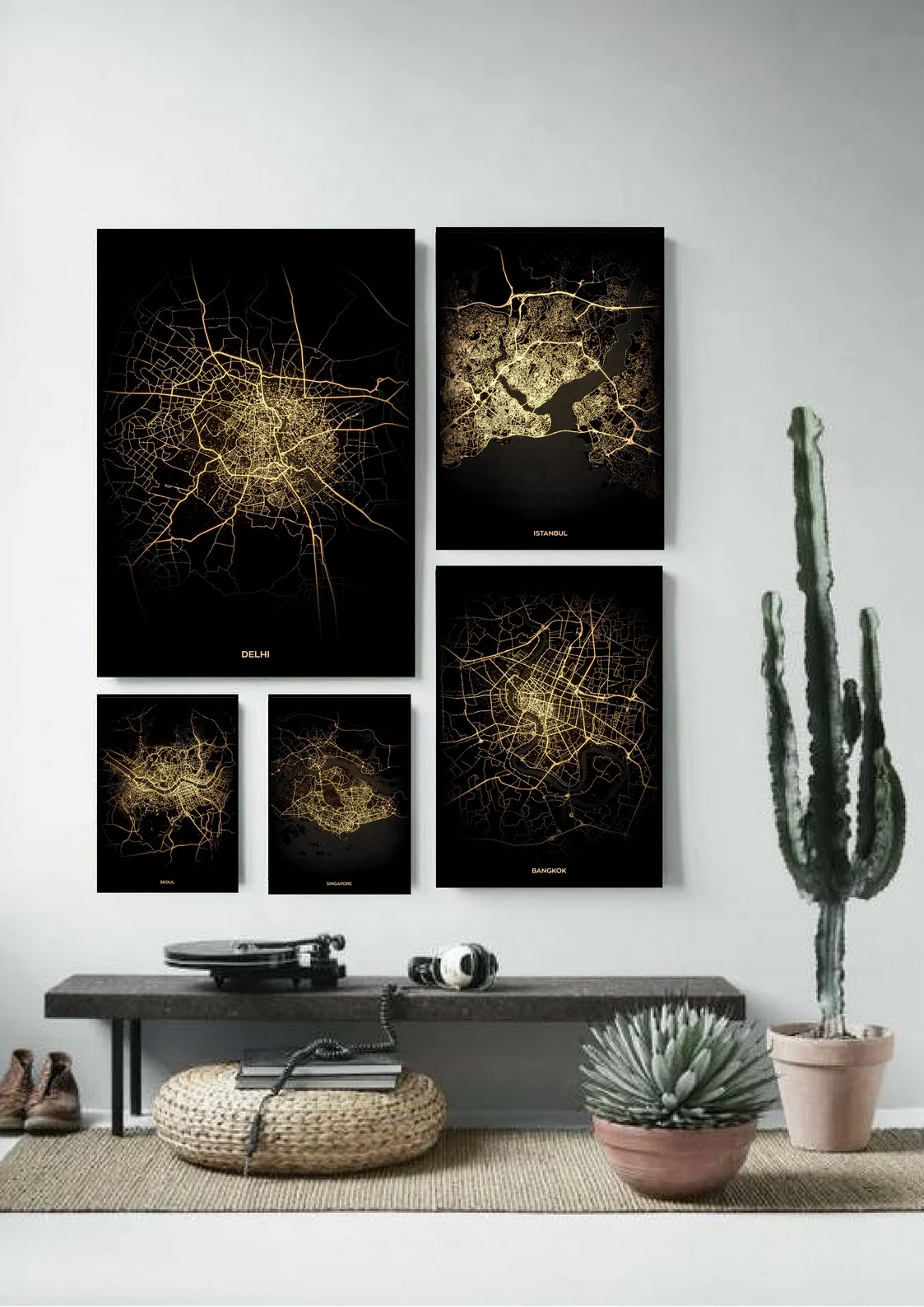 Карта страны Азии Южная Корея Турция Сингапур современная городская золотая