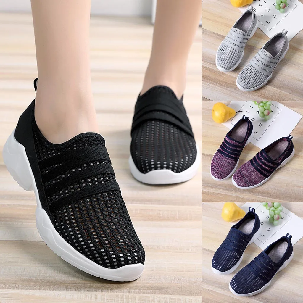 Сетчатые слипоны модная Уличная Повседневная обувь для пары дышащие кроссовки