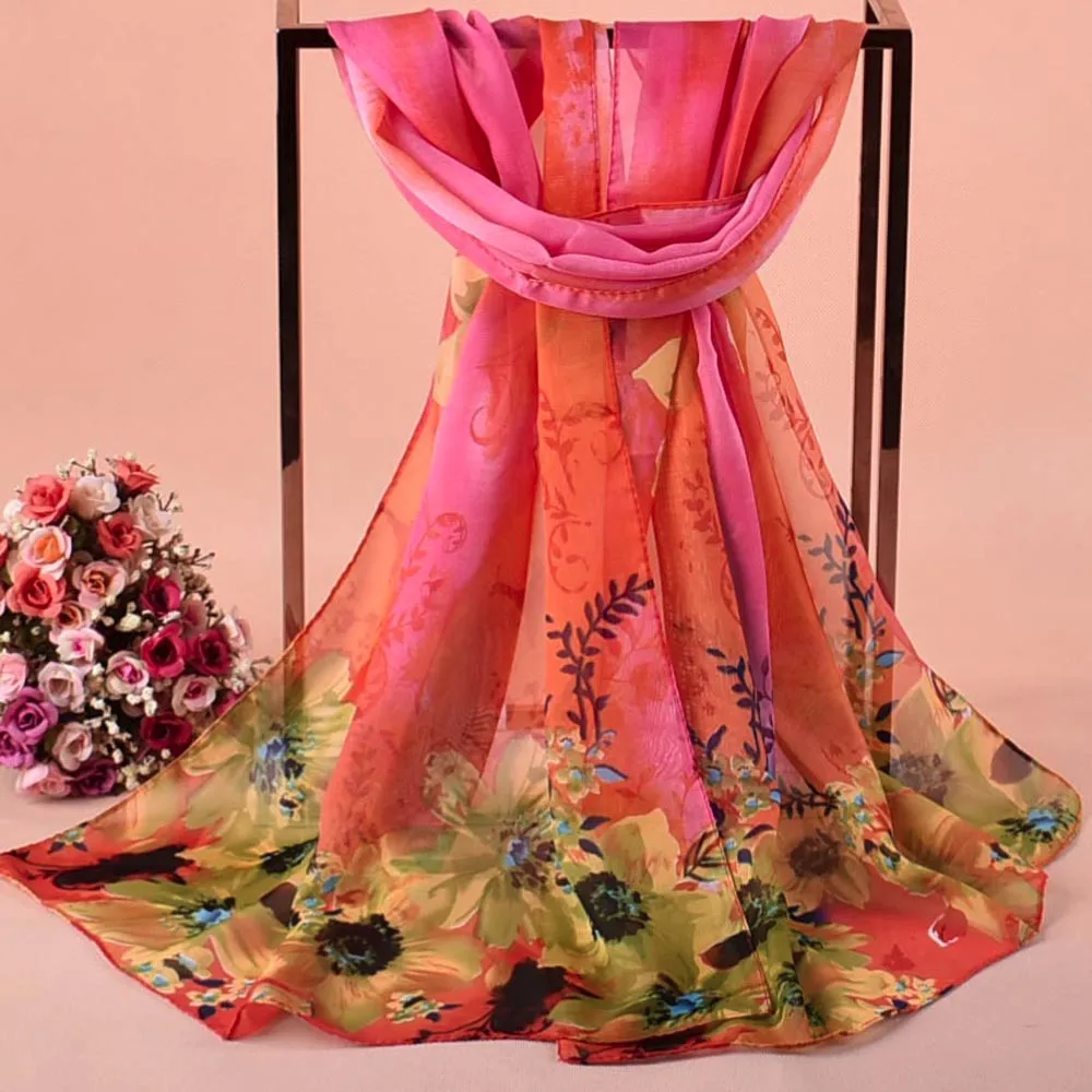 Зимняя распродажа товаров femme Шелковый chiffonfoulard женские шарфы для женщин дамская модная мягкая шаль с принтом длинный шарф 15