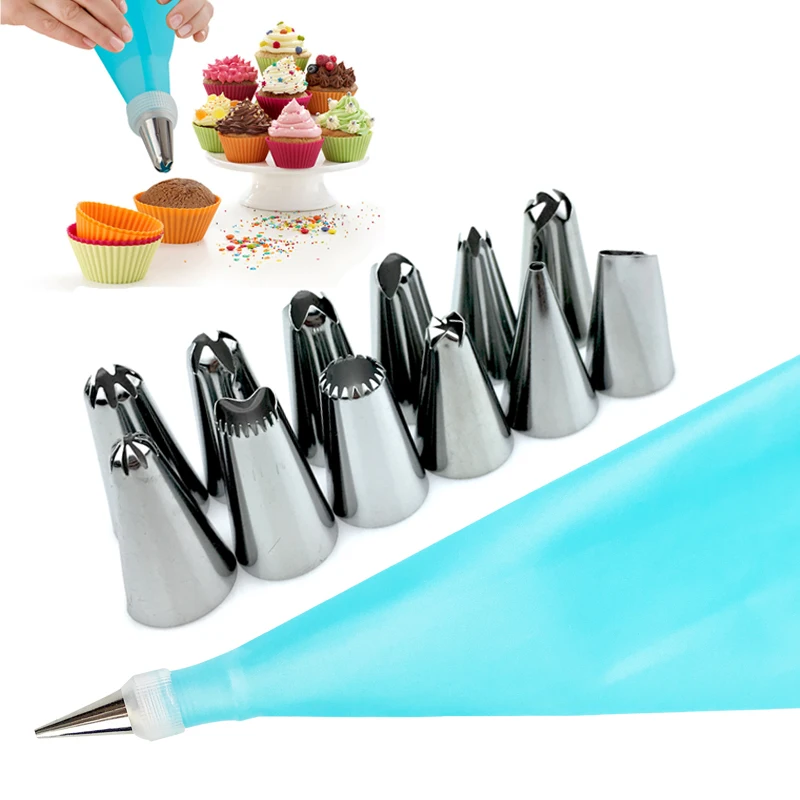 14 шт./компл. силиконовые кухонные аксессуары глазурь кондитерский мешок для