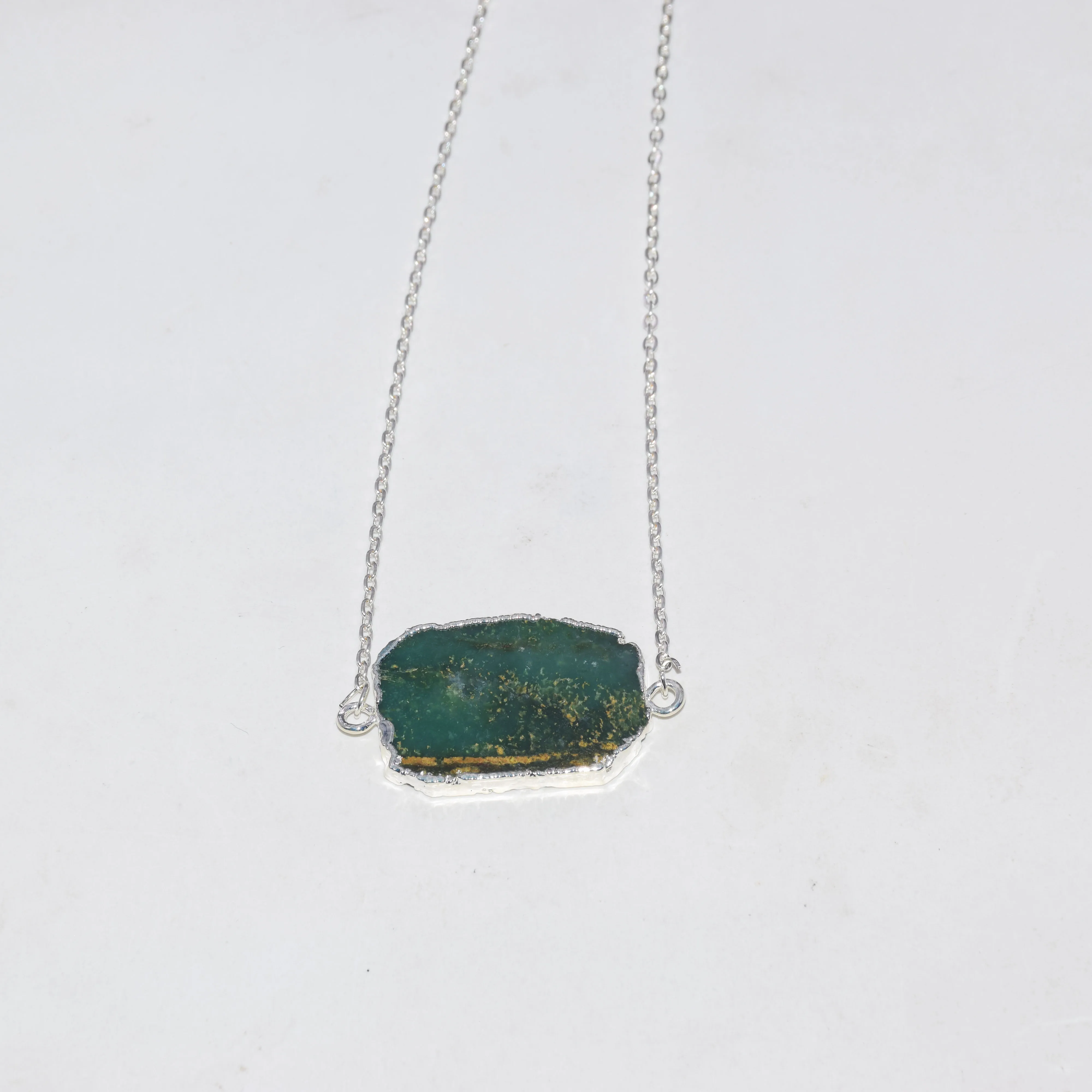 Модные ювелирные изделия натуральный зеленый Chrysoprase разъем 2020 цепочка ожерелье