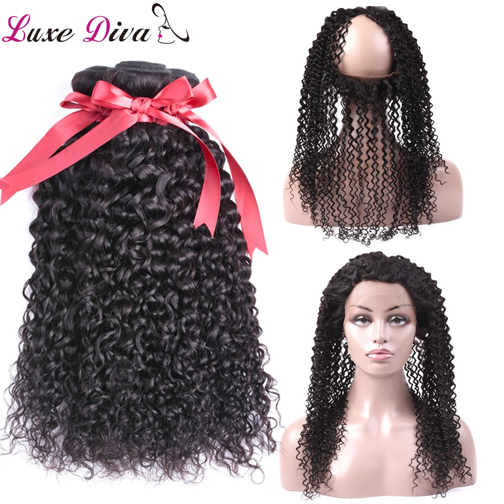 LD Волосы Кудрявые вьющиеся человеческие волосы пучки с закрытием 6 шт./партия