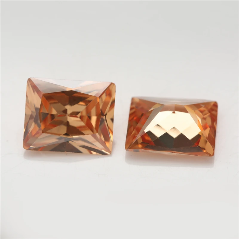 Прямоугольная форма 5А цвета шампанского 2x3-10x12mm CZ камень искусственные камни