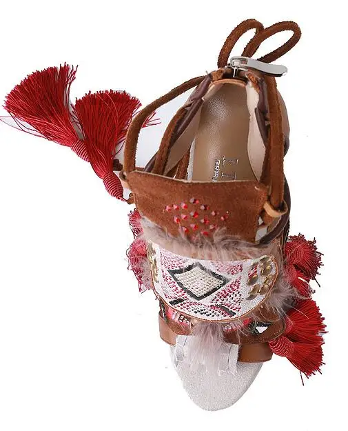 Сексуальная Открытым Носком Коричневый Пинетки Лодыжки Гладиатор Сандал