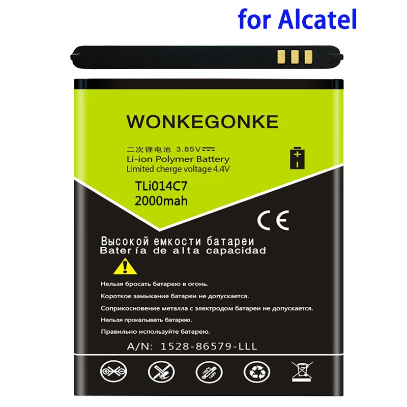

WONKEGONKE 2000mah TLi014C7 for Alcatel One Touch Pixi First 4024D 4.0" battery Batteries