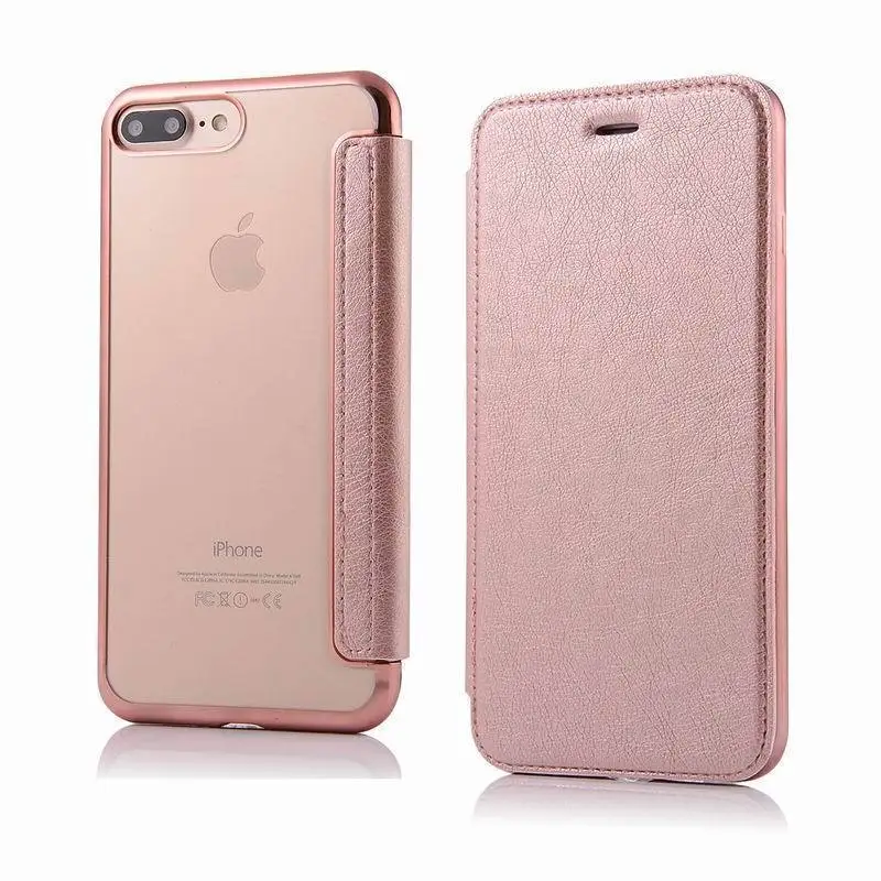 Для IPhone X 8 5 5S SE 6 6s 7 Plus чехол роскошный кожаный прозрачный TPU кошелек откидная